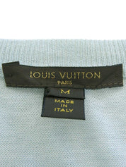 カシミアモノグラムボタンカーディガン ミントグリーン