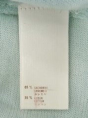 Mint Green Cashmere Monogram Button Cardigan