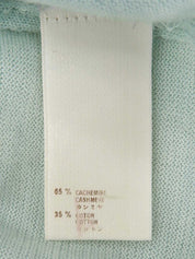 Mint Green Cashmere Monogram Button Cardigan