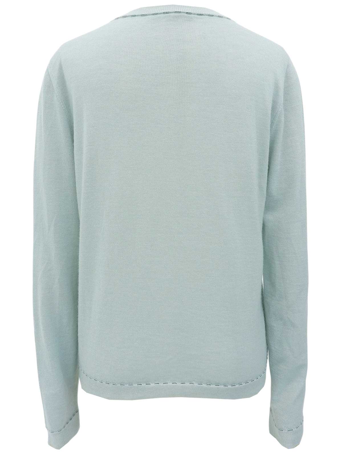 Mint Green Cashmere Monogram Button Cardigan