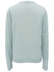 Mint Green Cashmere Monogram Button Cardigan