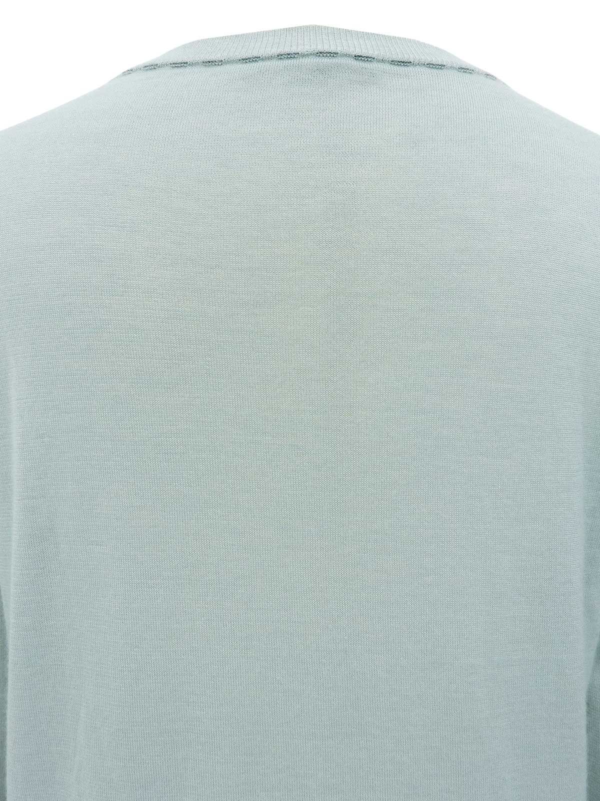 カシミアモノグラムボタンカーディガン ミントグリーン