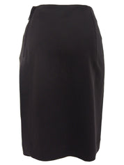 Wool tight skirt dark brown