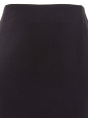Wool tight skirt dark brown