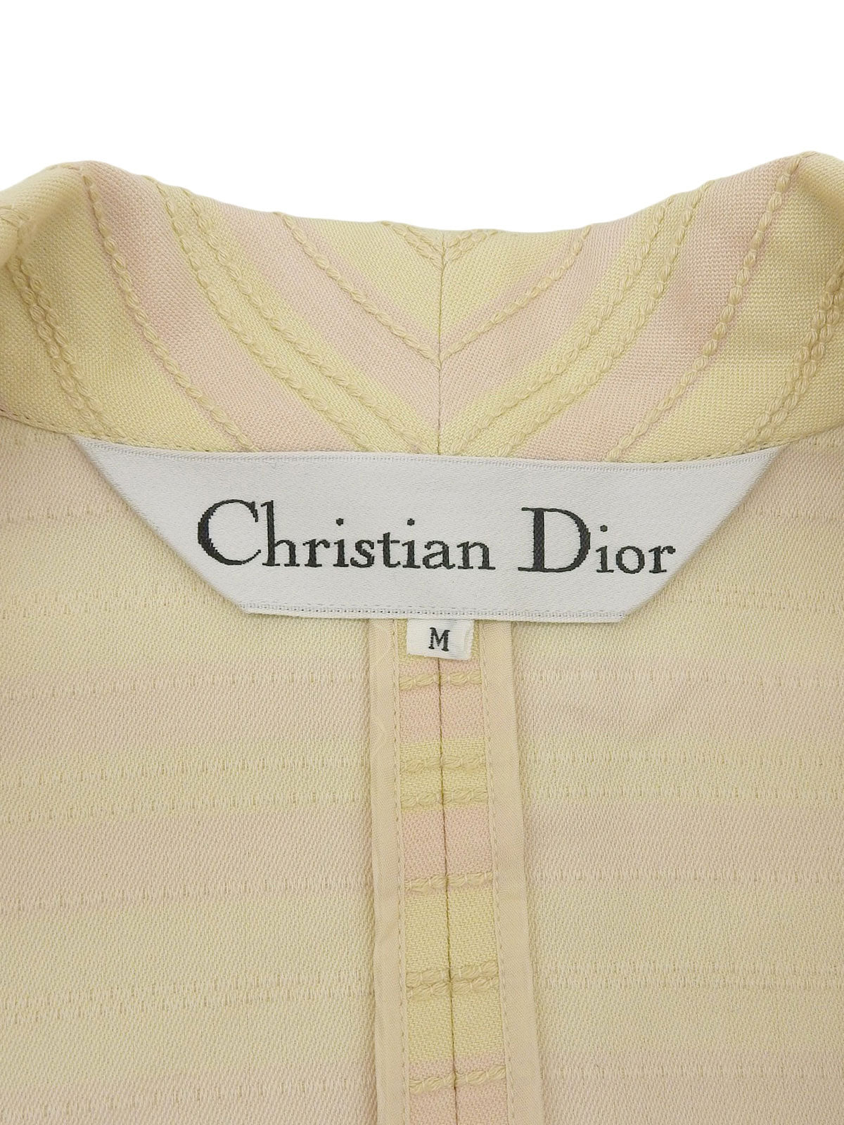 Cotton striped jacket in ivory/pink
