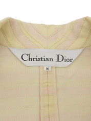 コットンボーダーパターンジャケット アイボリー/ピンク