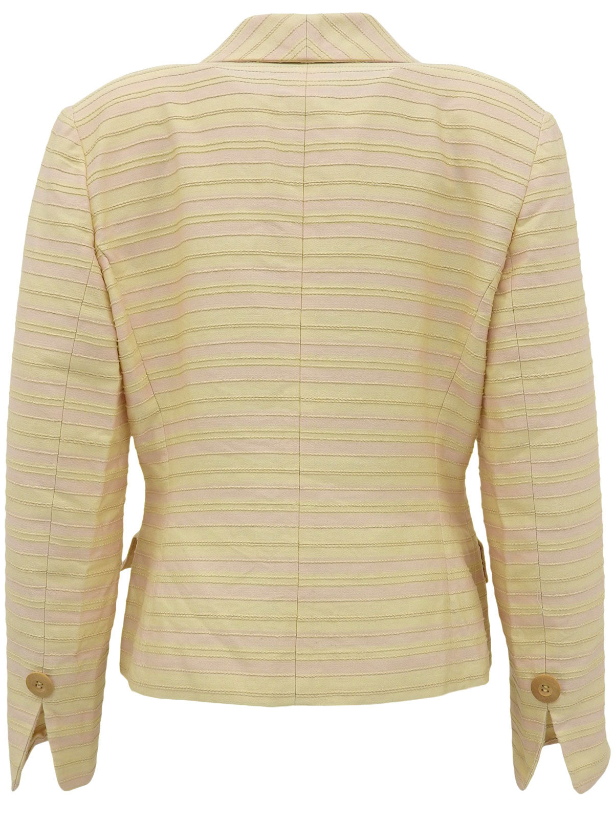 コットンボーダーパターンジャケット アイボリー/ピンク