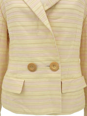 コットンボーダーパターンジャケット アイボリー/ピンク