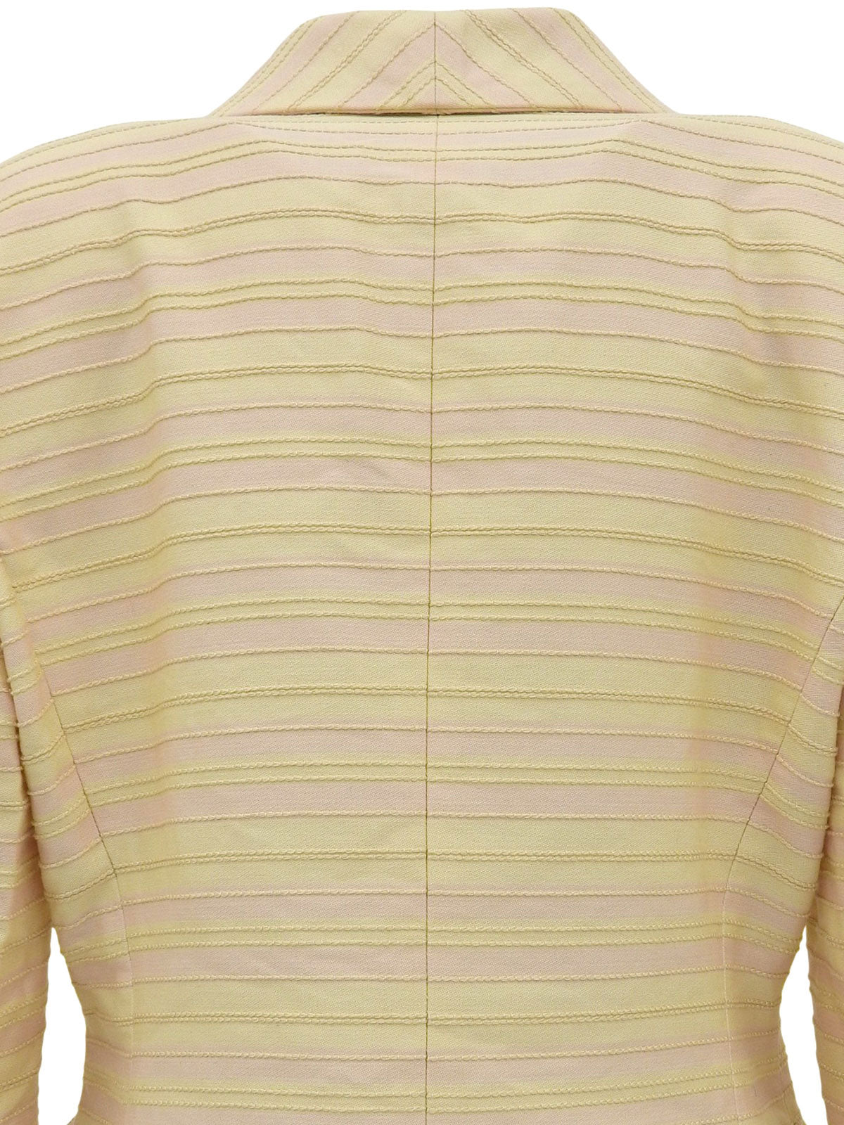 コットンボーダーパターンジャケット アイボリー/ピンク