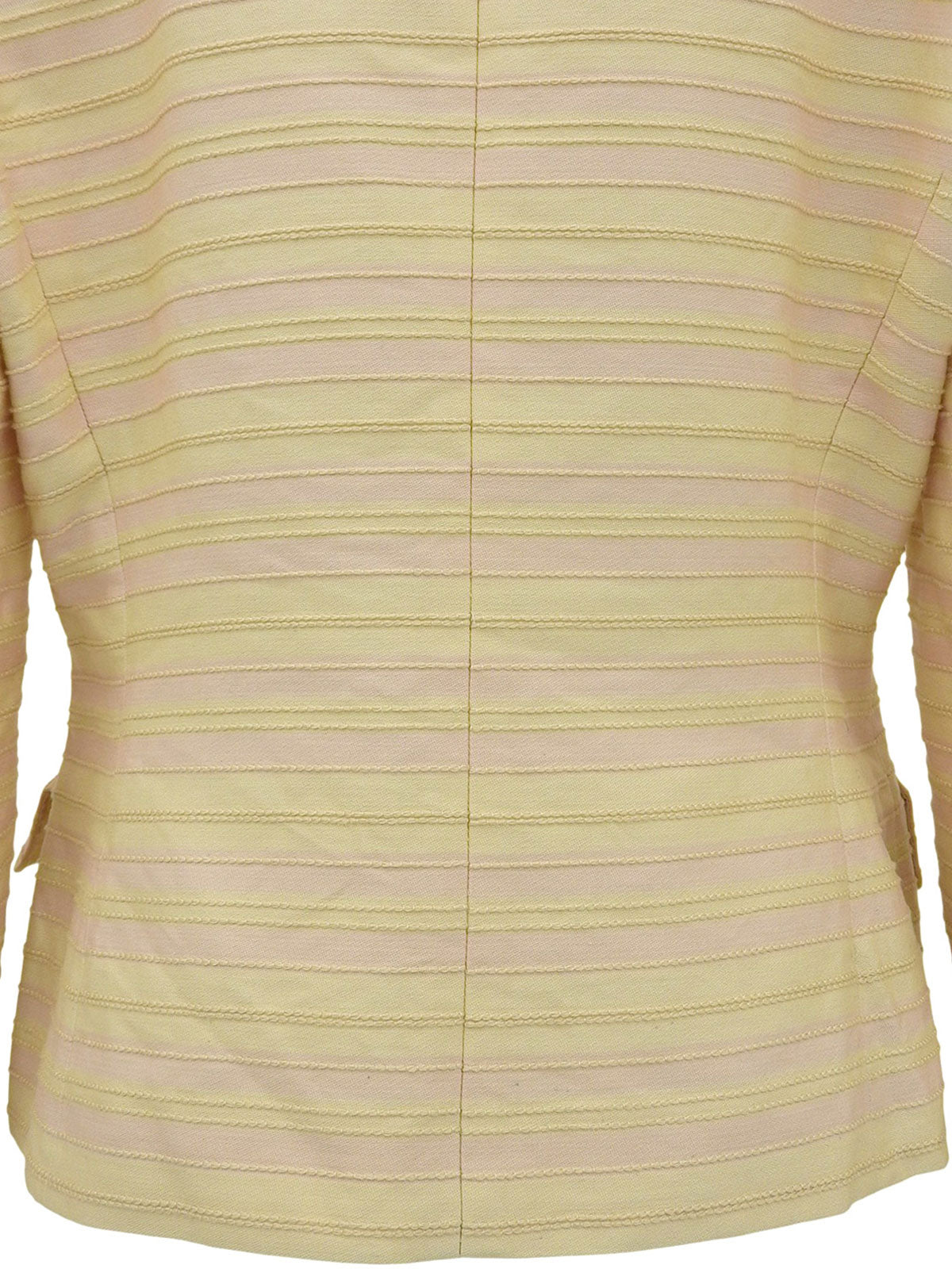 Cotton striped jacket in ivory/pink