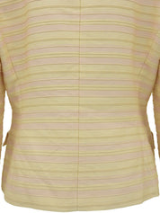 Cotton striped jacket in ivory/pink