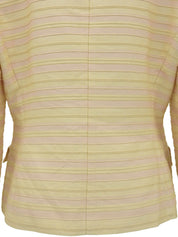 コットンボーダーパターンジャケット アイボリー/ピンク