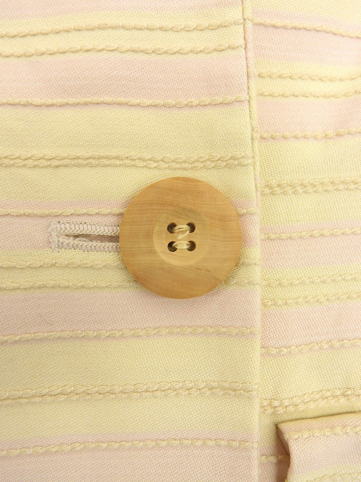 Cotton striped jacket in ivory/pink