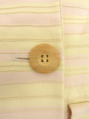 Cotton striped jacket in ivory/pink