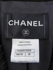 ツイードCCマークボタンジャケット グレー/ブラック