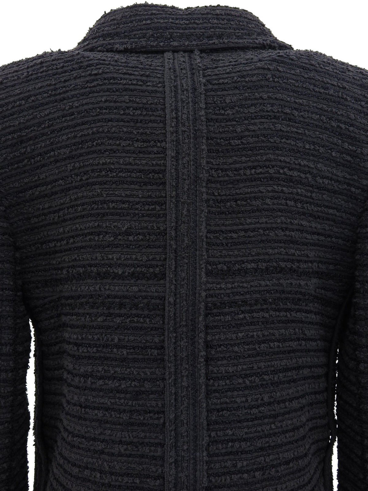 ツイードCCマークボタンジャケット　グレー/ブラック