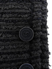 ツイードCCマークボタンジャケット　グレー/ブラック