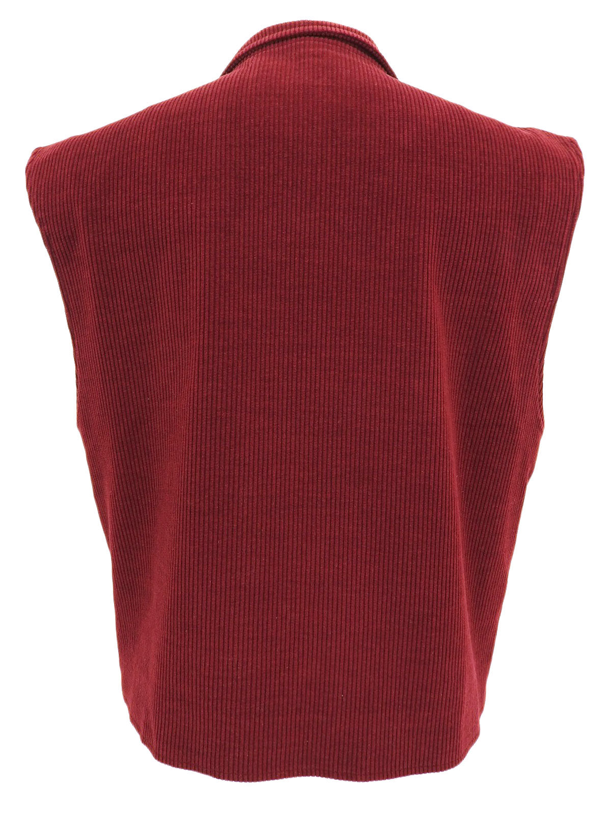 Corduroy Medusa Button Sleeveless Vest, Bordeaux