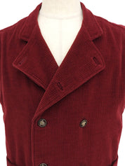 Corduroy Medusa Button Sleeveless Vest, Bordeaux