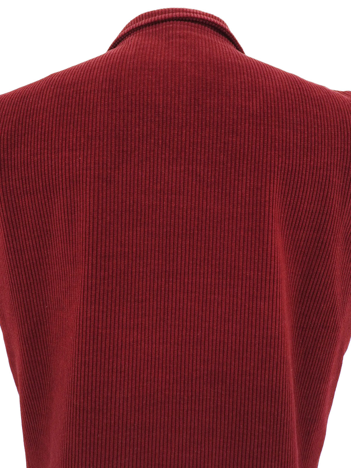 Corduroy Medusa Button Sleeveless Vest, Bordeaux