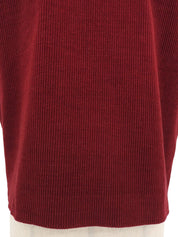 Corduroy Medusa Button Sleeveless Vest, Bordeaux