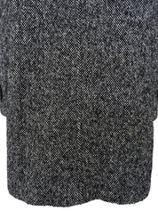 Fox fur logo button coat in black/white