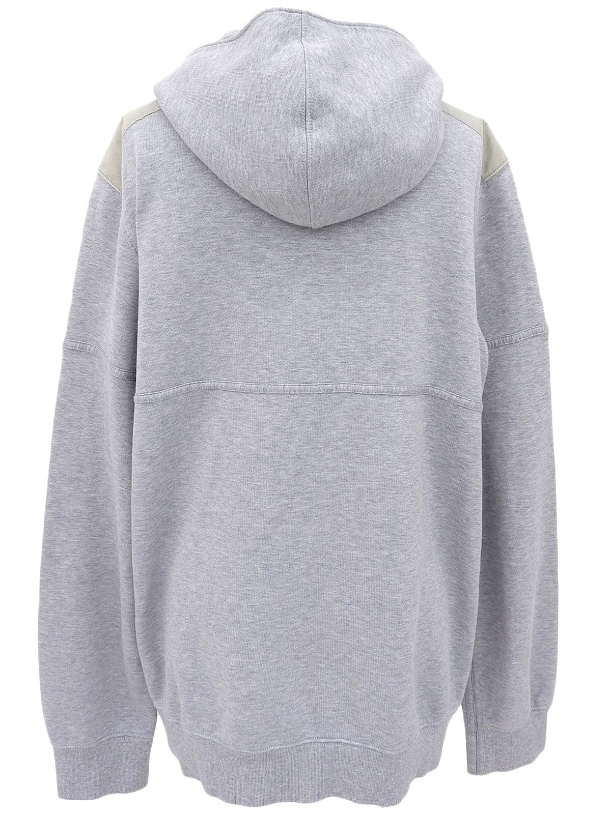 Shoulder design logo embossed zip-up hoodie in grey