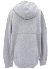 Shoulder design logo embossed zip-up hoodie in grey