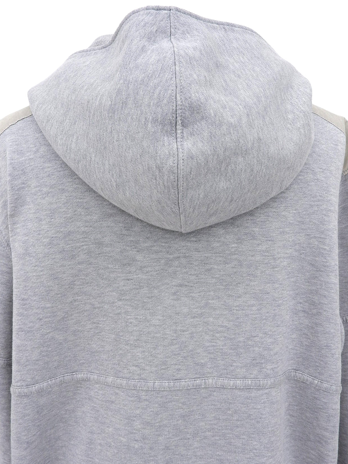 ショルダーデザインロゴエンボスジップアップパーカー　グレー