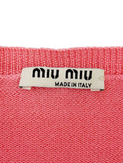 ウールビーズスターモチーフカーディガン ピンク/ブラック/レッド