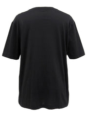 黑色刺绣徽章短袖上衣