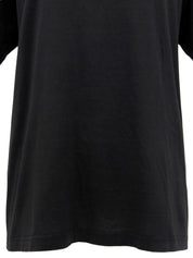 黑色刺绣徽章短袖上衣