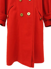 1994年製　カシミアCCマークボタンダブルブレストコート　レッド