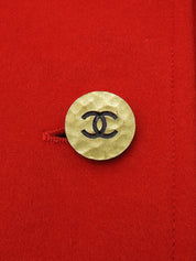 1994年製　カシミアCCマークボタンダブルブレストコート　レッド