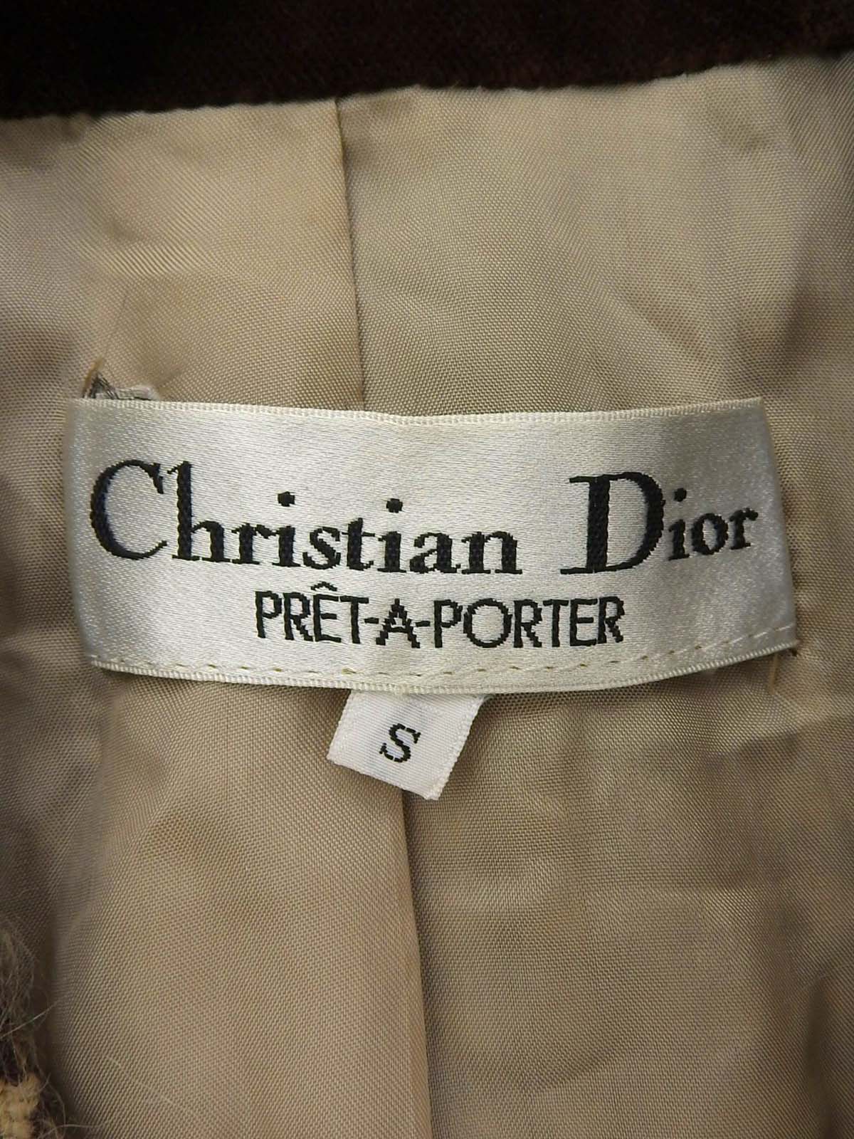 Houndstooth pattern jacket in brown/beige