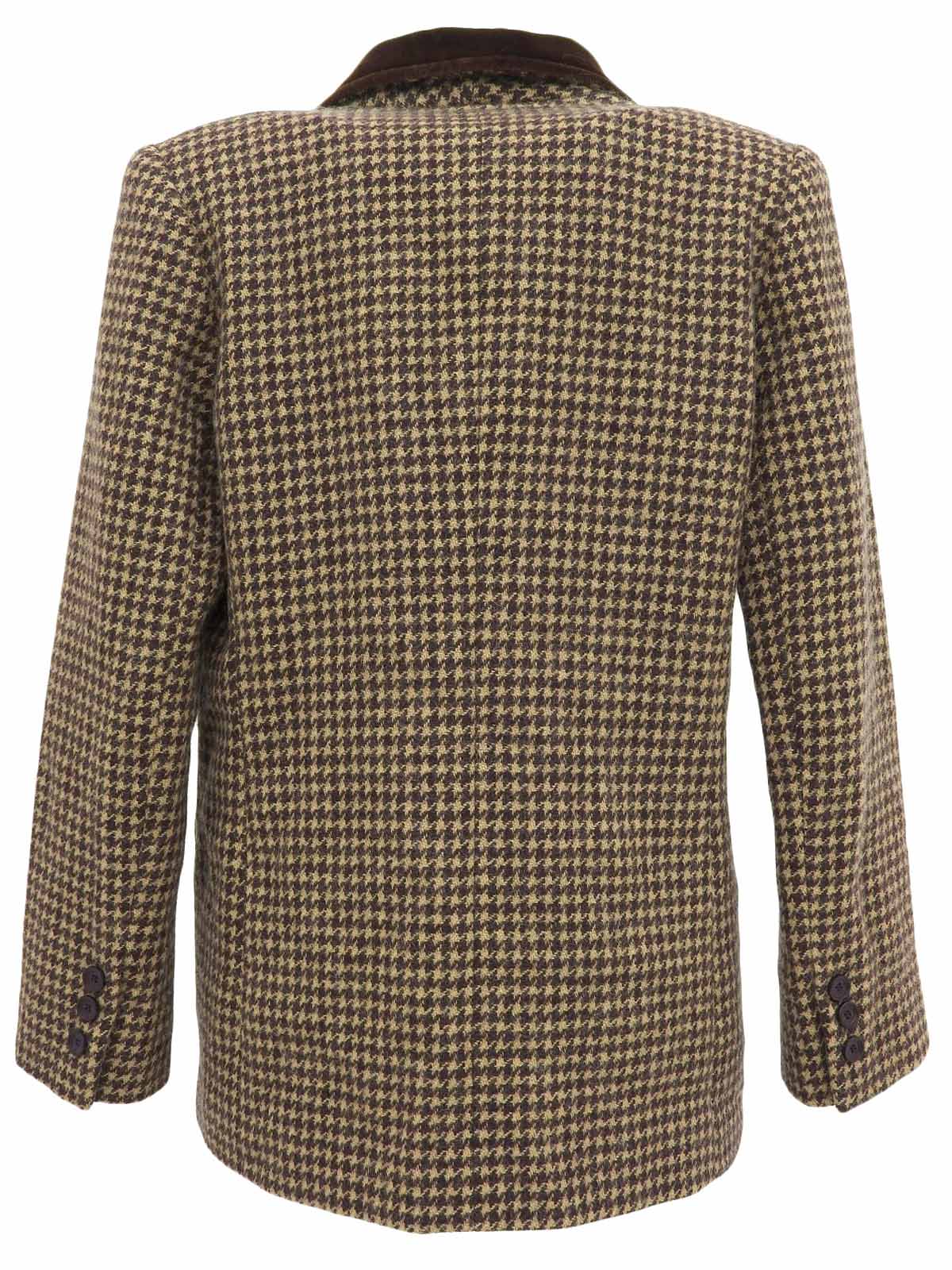 Houndstooth pattern jacket in brown/beige