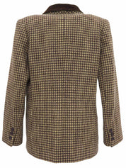 Houndstooth pattern jacket in brown/beige