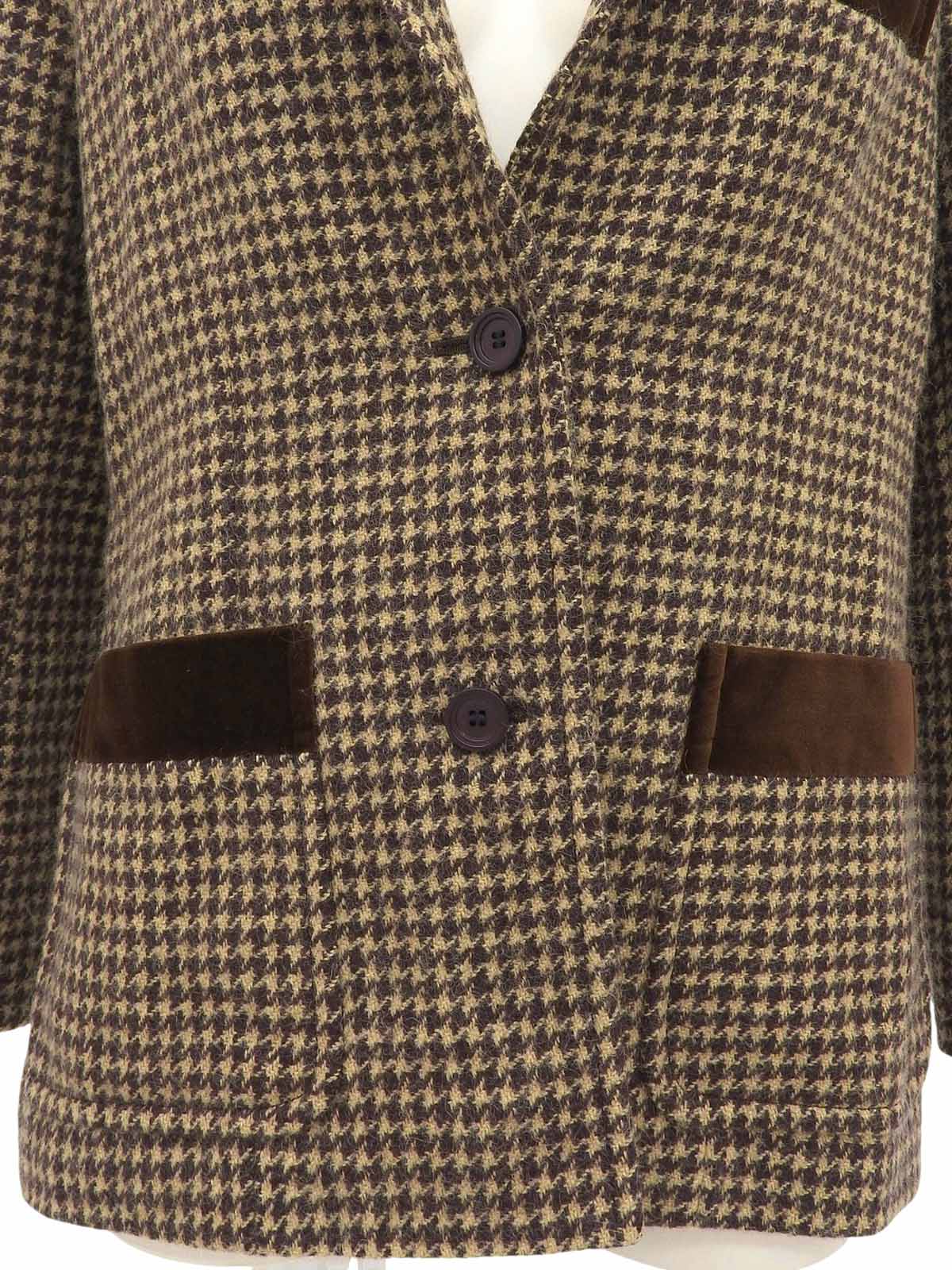 Houndstooth pattern jacket in brown/beige