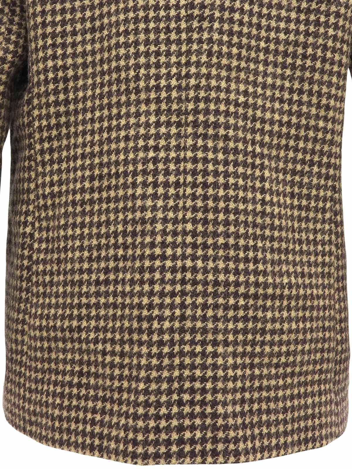 Houndstooth pattern jacket in brown/beige