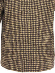 Houndstooth pattern jacket in brown/beige