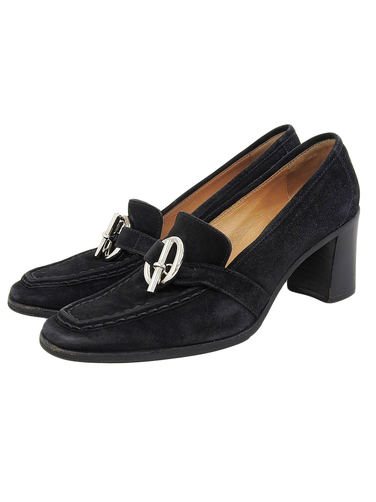 Suede Chaine d'Ancre Pumps in Black