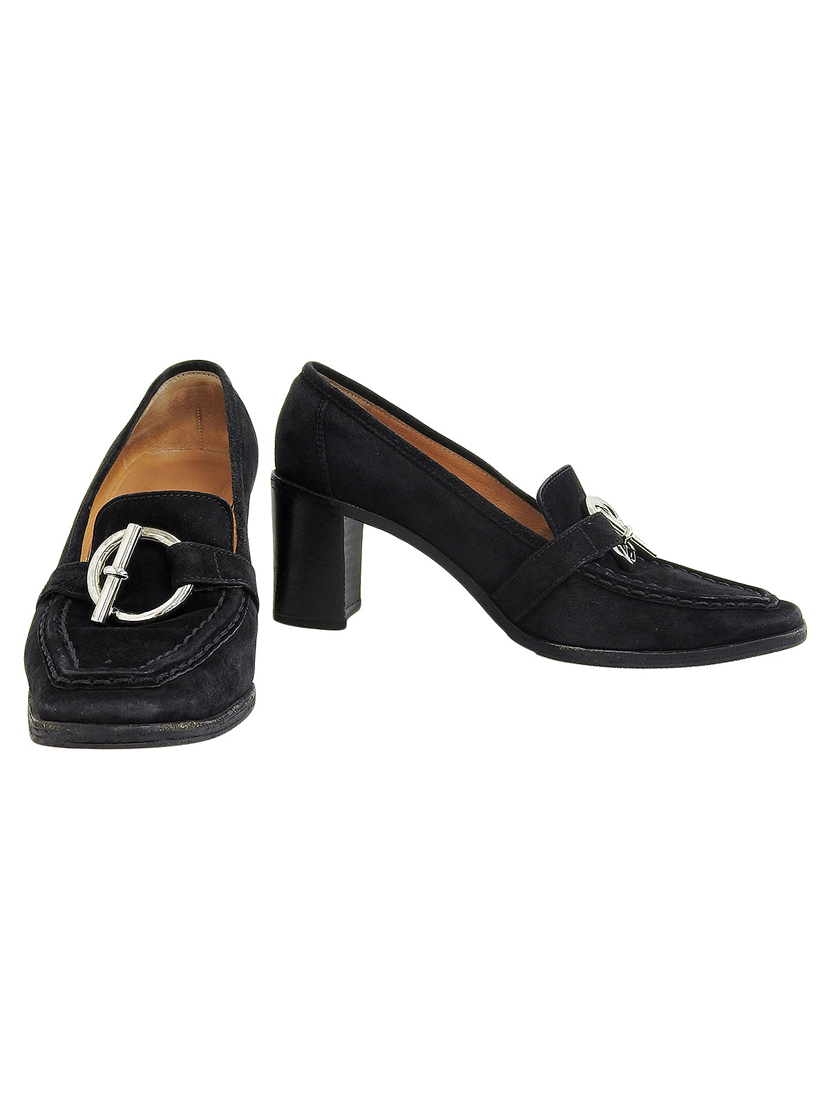 Suede Chaine d'Ancre Pumps in Black