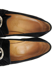 スエードシェーヌダンクルパンプス ブラック