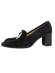 Suede Chaine d'Ancre Pumps in Black