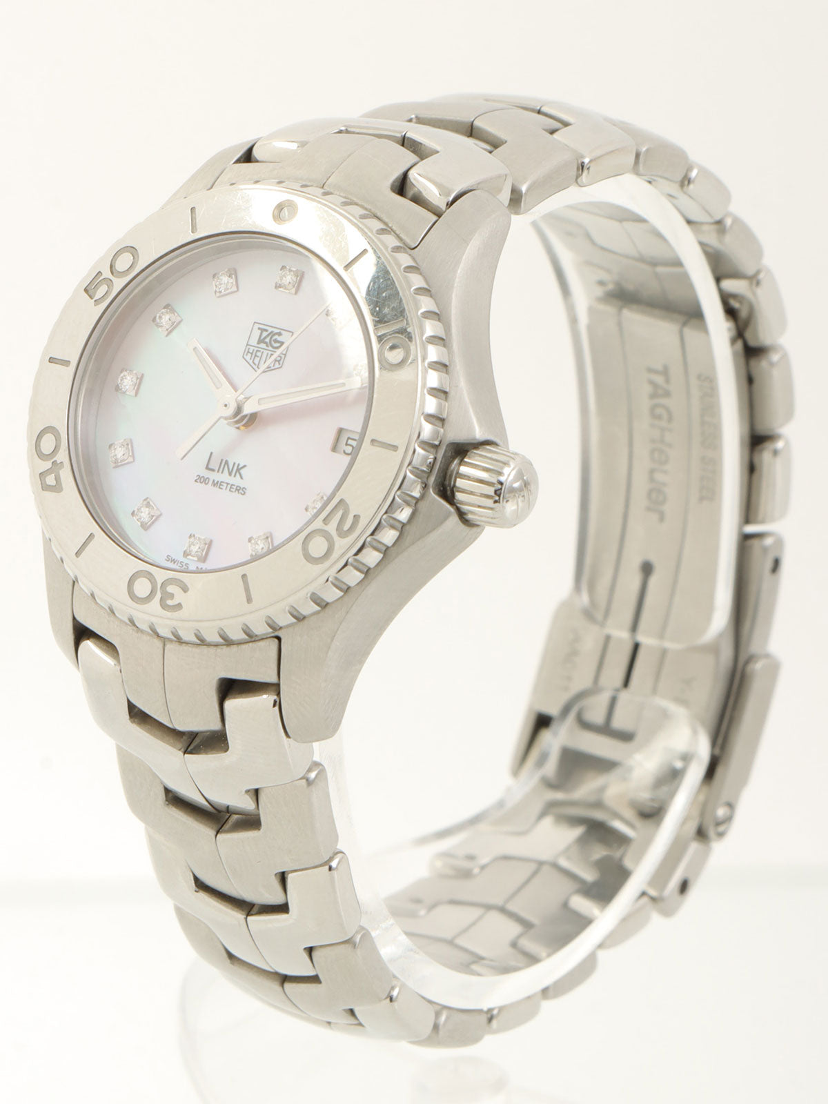 11Pダイヤモンドリンクウォッチ シルバー/ピンクシェル