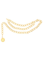 CC Mark Coin Charm Chain Belt Gold