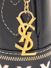 Yカットロゴチャームショルダーバッグ ネイビー/ホワイト