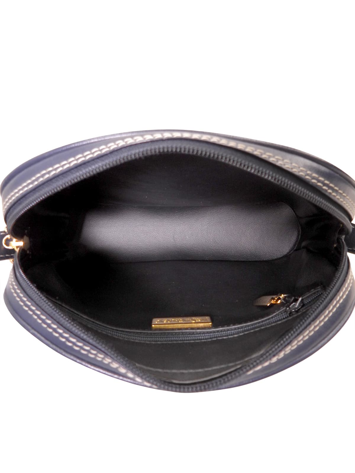 Yカットロゴチャームショルダーバッグ ネイビー/ホワイト