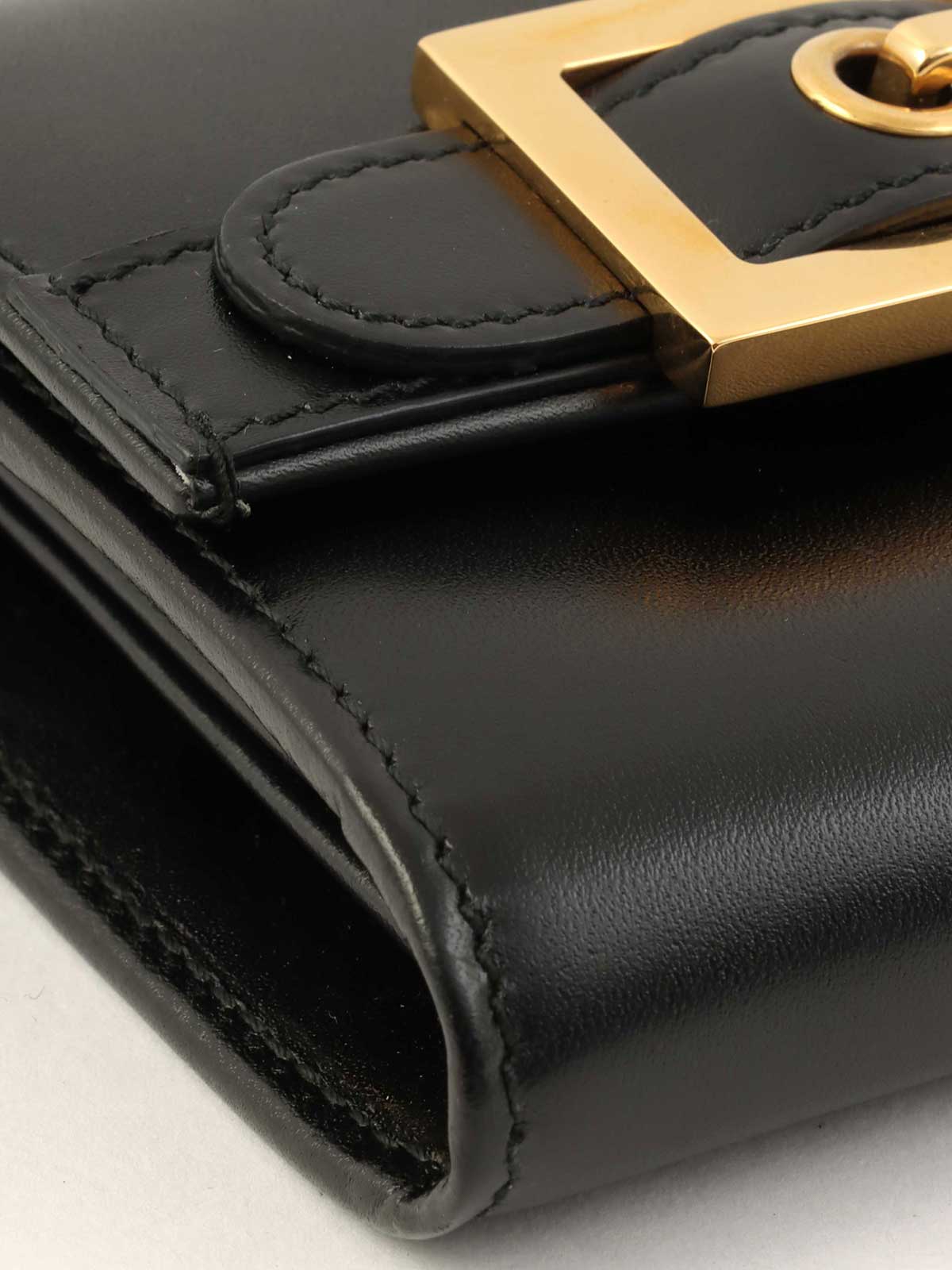 Logo Plate Long Wallet Black