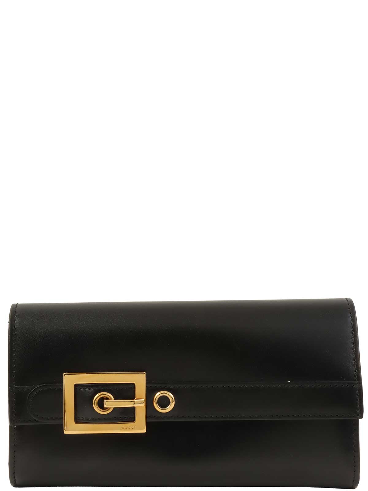 Logo Plate Long Wallet Black